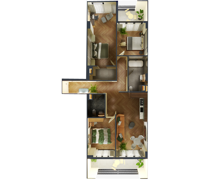 bochormi st. - 4 rooms