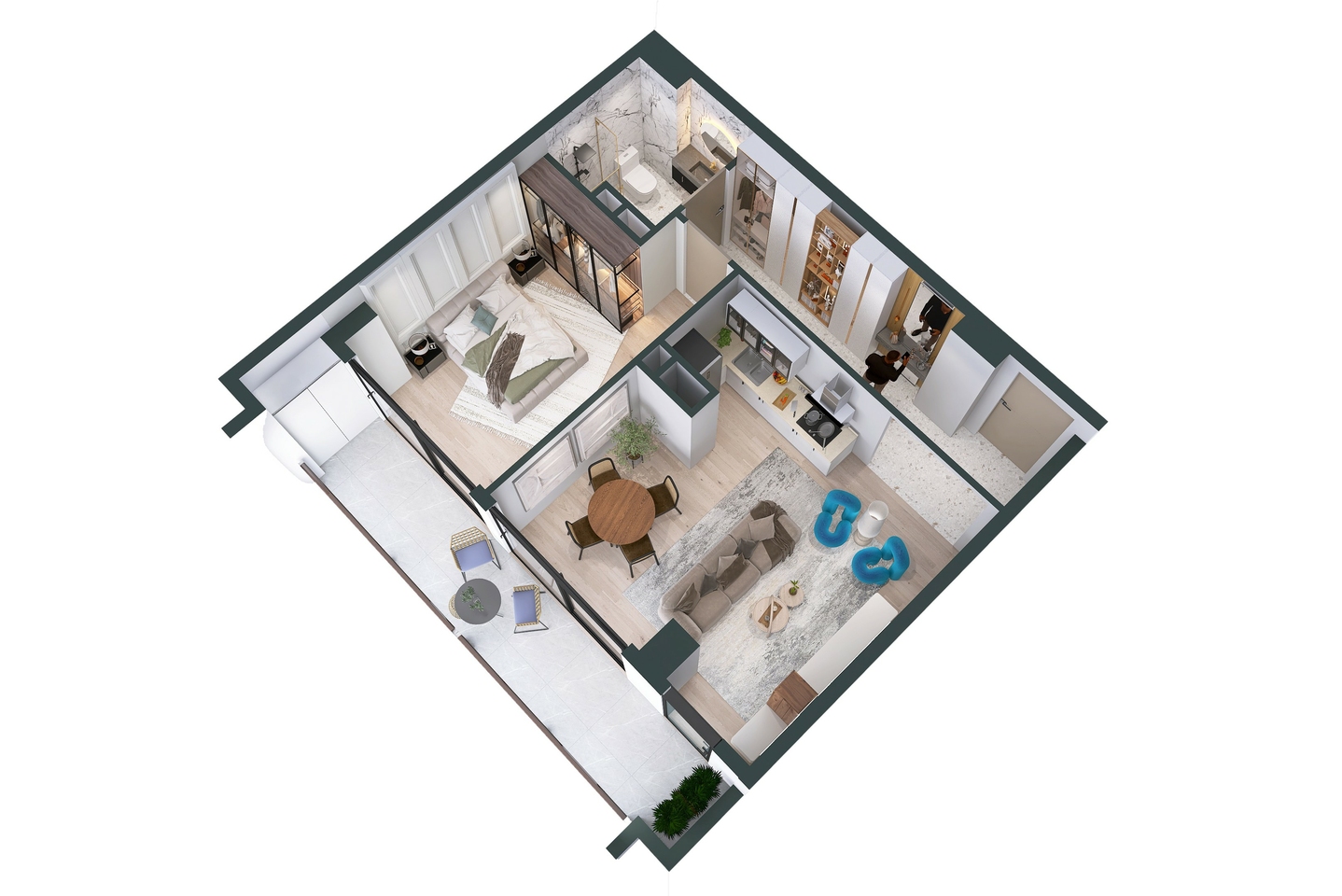 Kosmonavtebi coast 51გ - 2 rooms