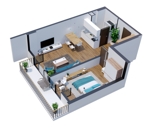 მწვანე კონცხი, კვიპაროსის ქ. 9-11 - 2 rooms