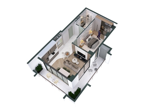 Kosmonavtebi coast 51გ - 2 rooms