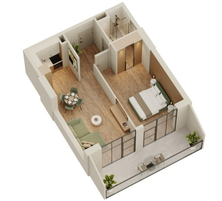 J. Shartava st. 28 - 2 rooms