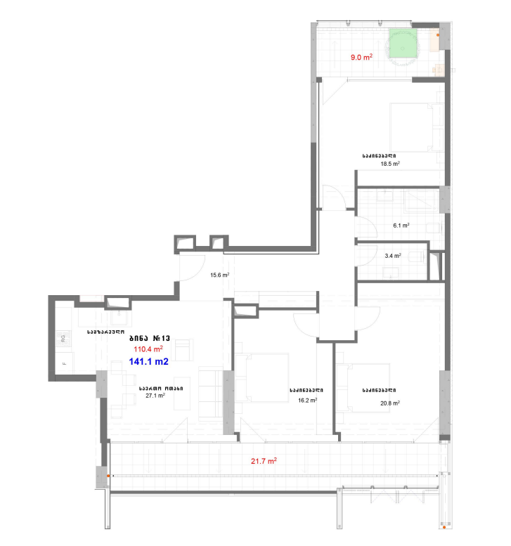 paliashvili st. 7 - 4 rooms
