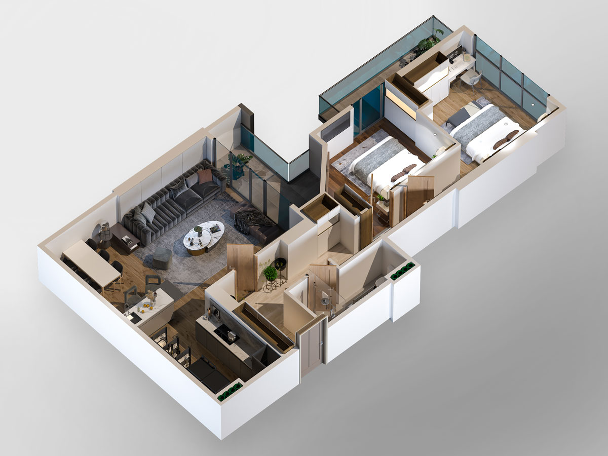 12 - 3 rooms