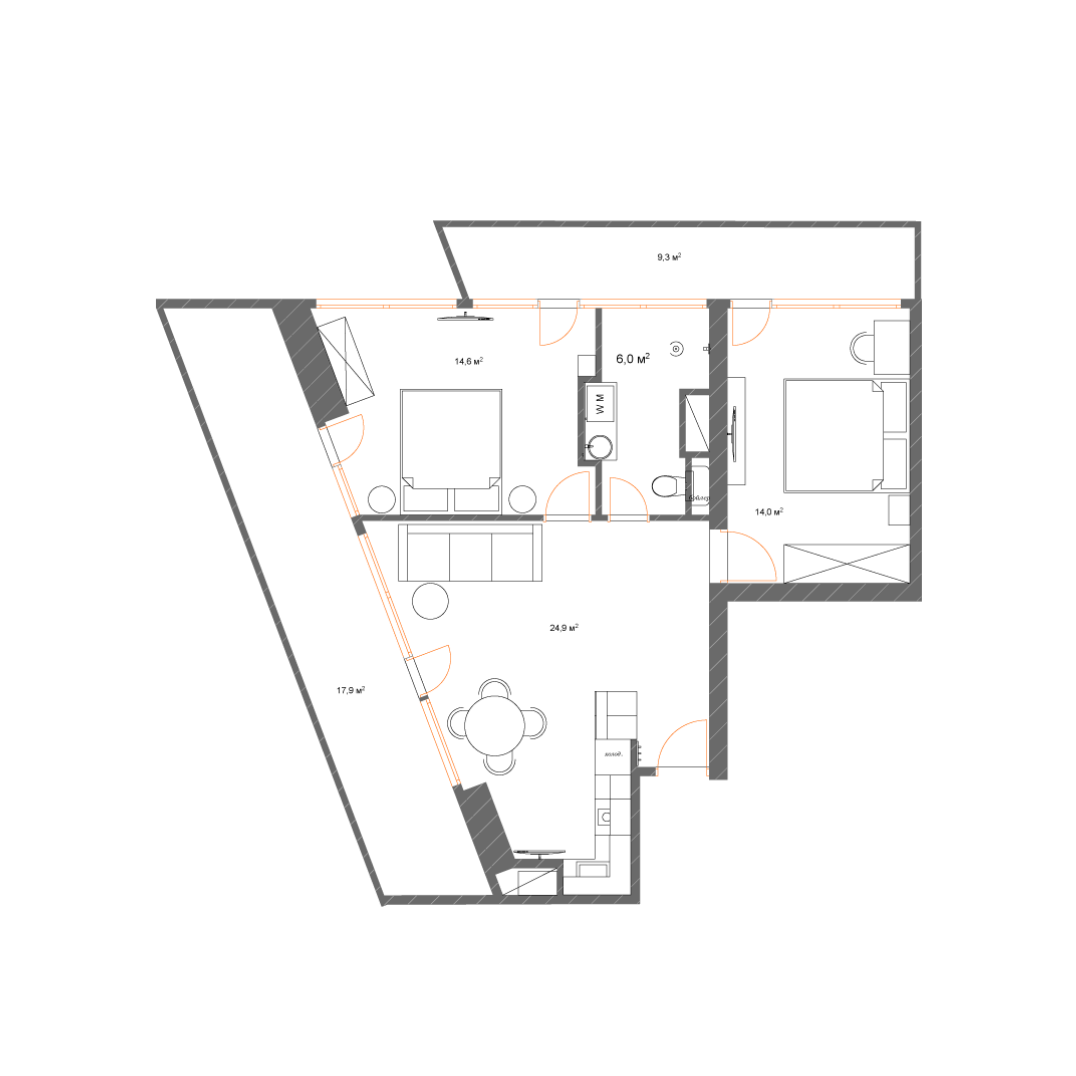 53 - 3 rooms
