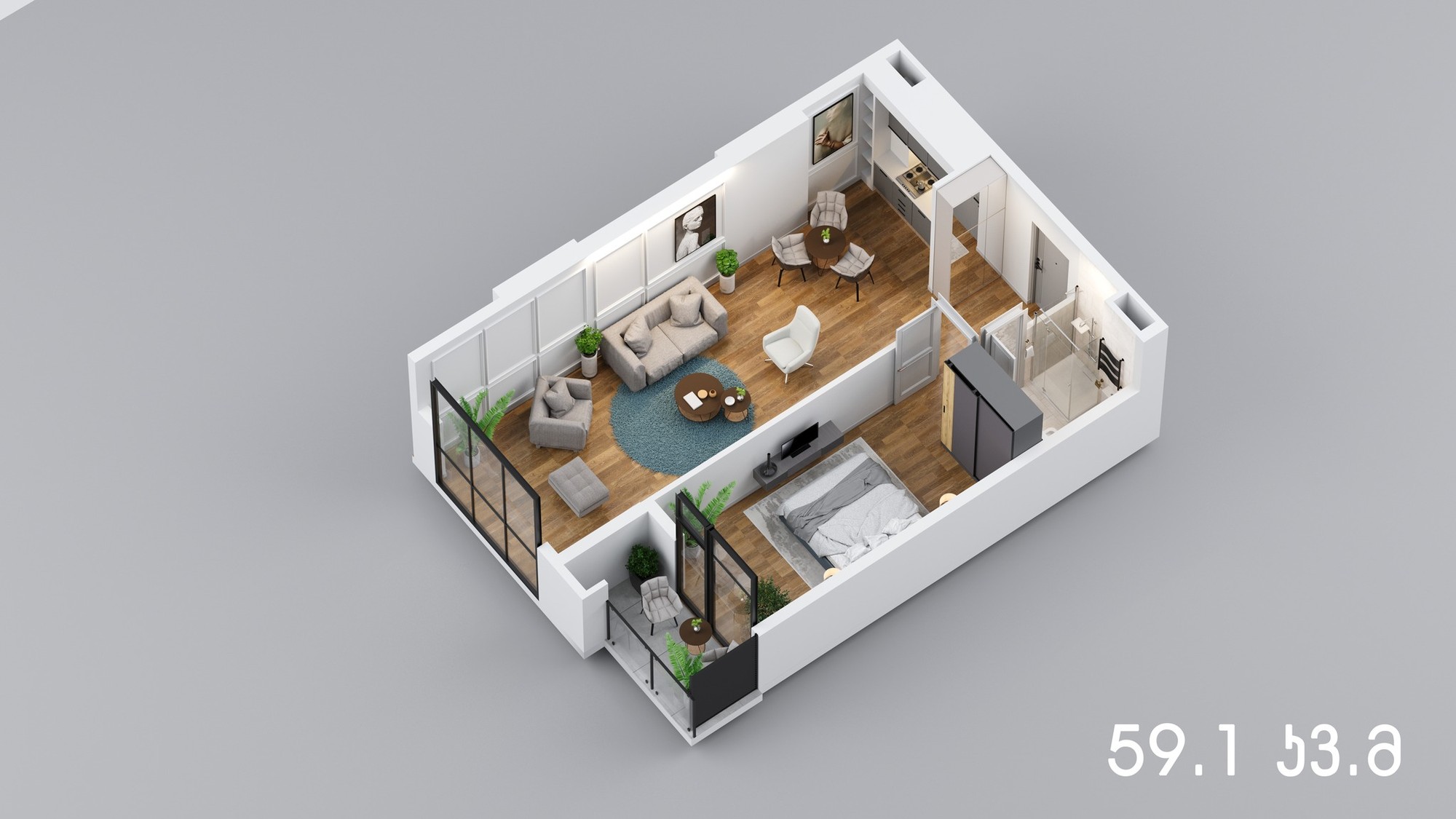 20 - 2 rooms