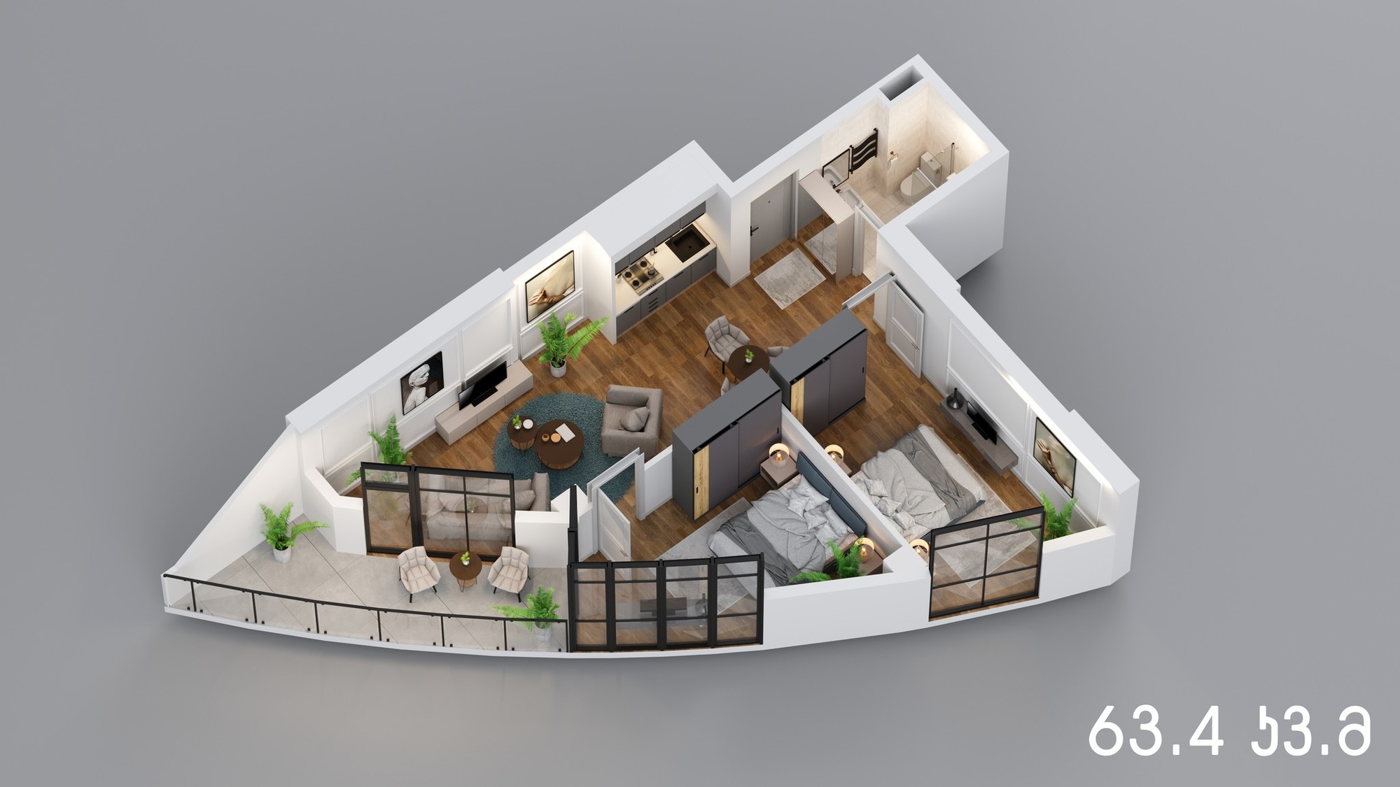 20 - 3 rooms