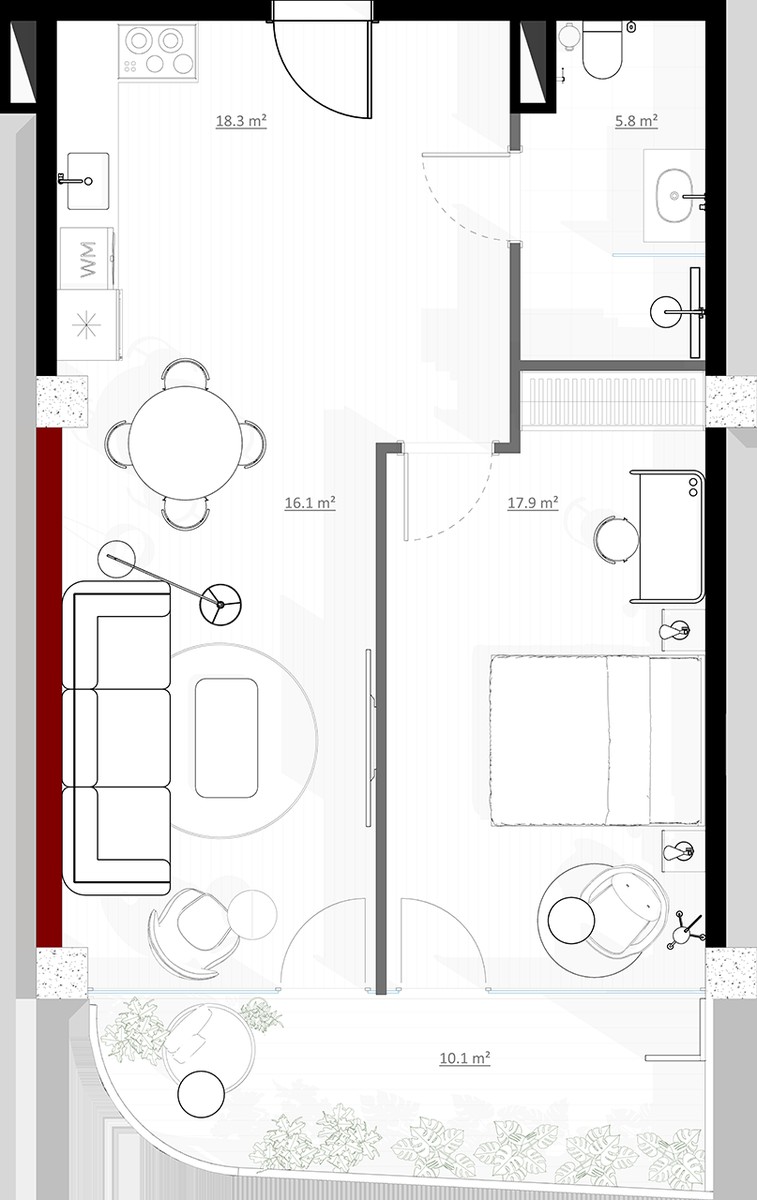 Giorgi Danelia st. 57 - 2 rooms