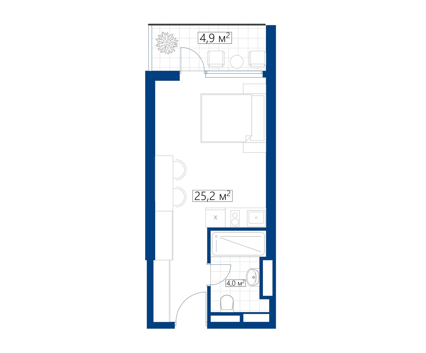 J. Shartava st. 18 - 1 rooms