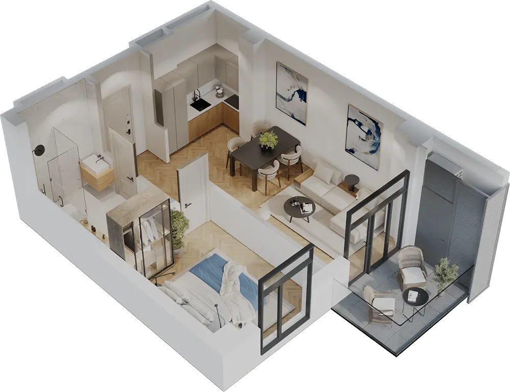 Demetre Tavdadebuli st. 1 - 2 rooms
