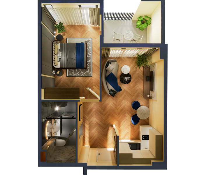 bochormi st. - 2 rooms