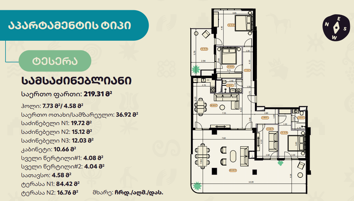 gazapkhuli st. 10 - 4 rooms