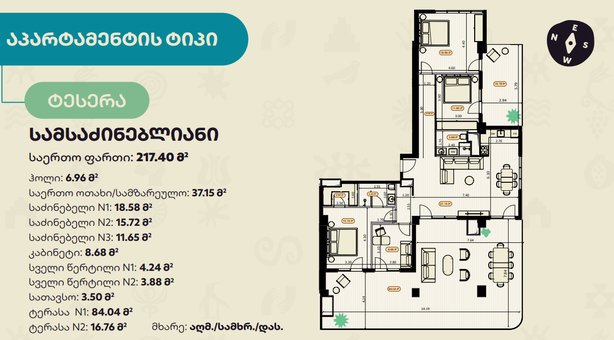 gazapkhuli st. 10 - 4 rooms