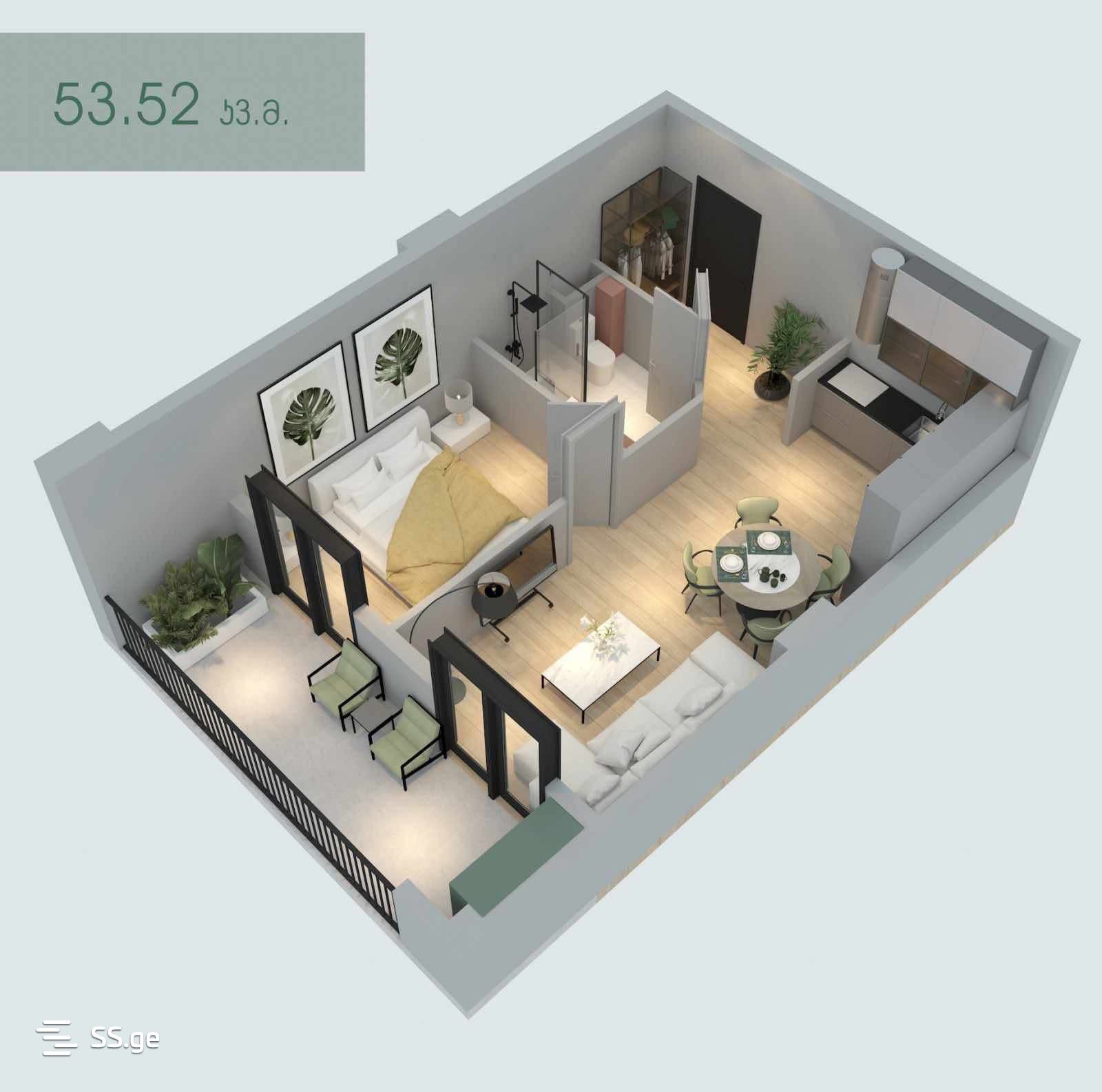 Asmati st. 1 - 2 rooms