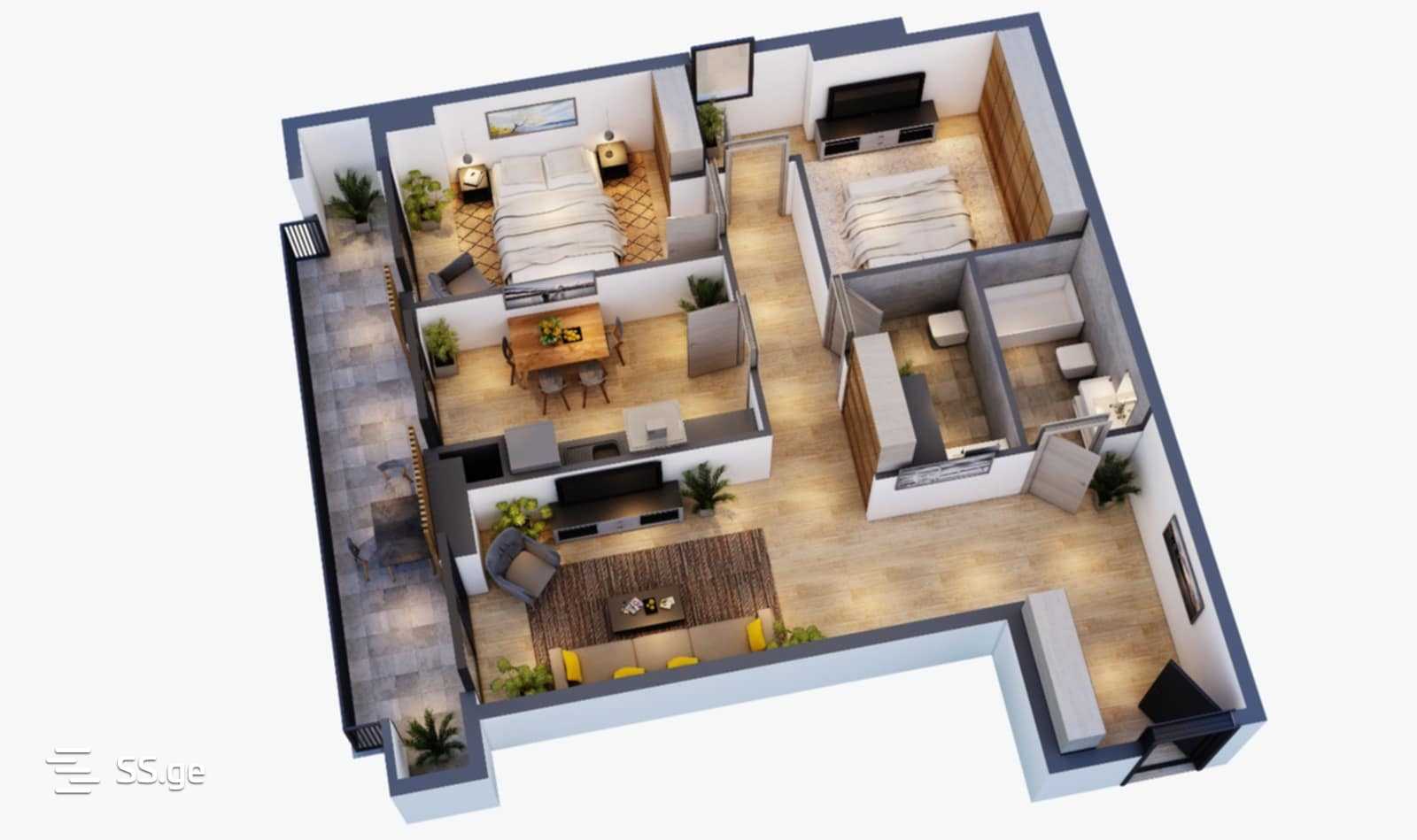 sheshelidze st. 1 - 2 rooms