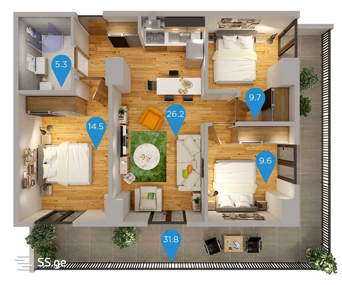 Kikvidze st. - 4 rooms