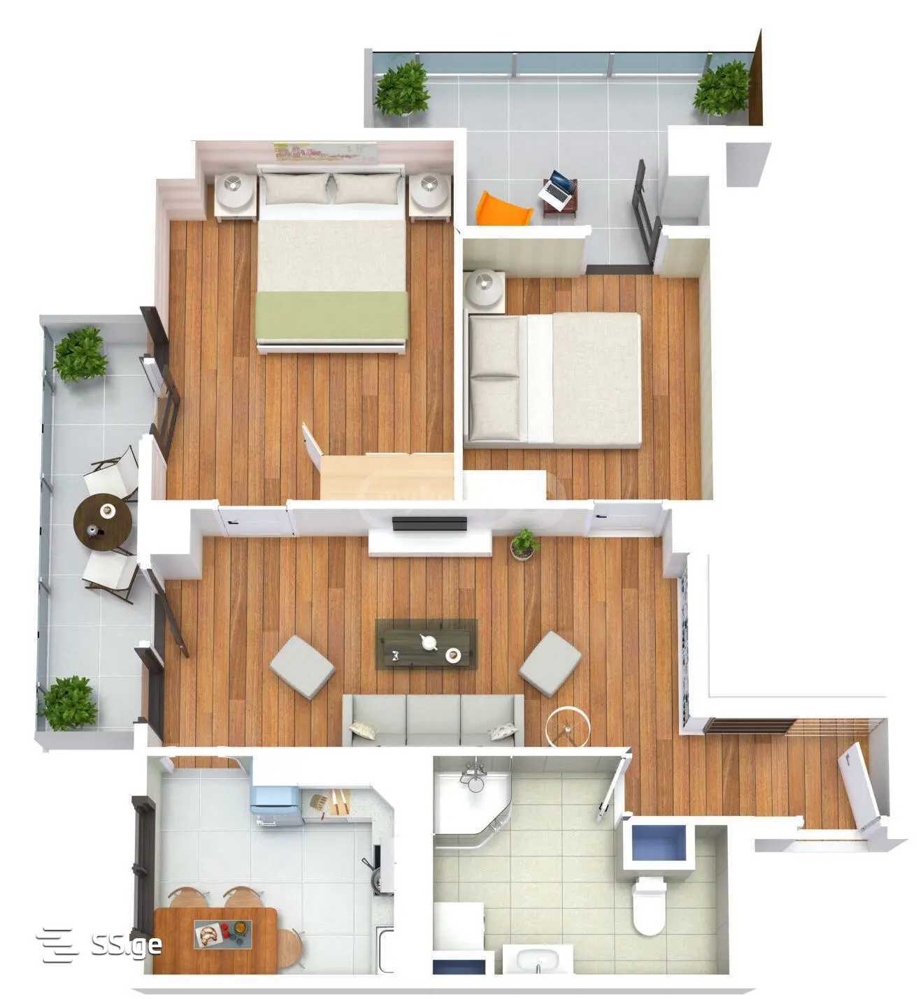 Mirian Mephe st. - 3 rooms