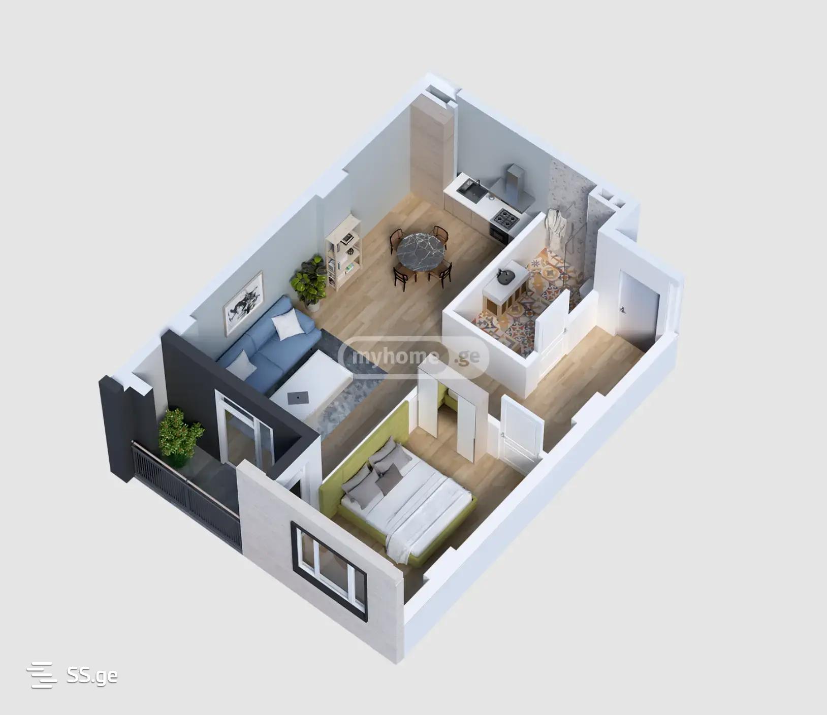 agmashenebeli alley - 2 rooms