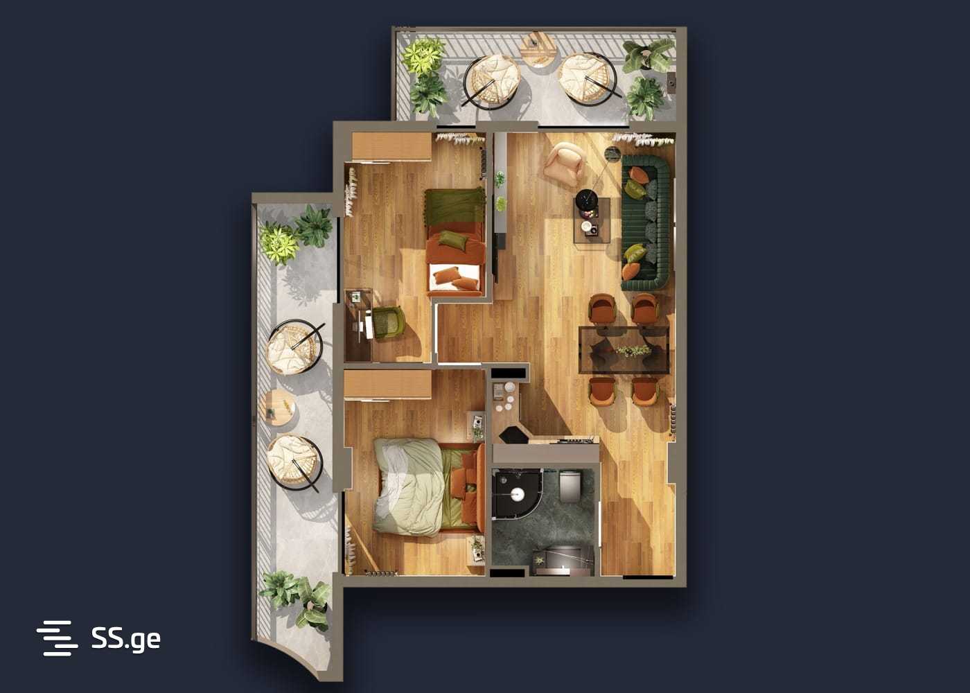 Bochorishvili st. 37 - 3 rooms