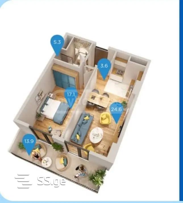 meqanizacia st. - 2 rooms