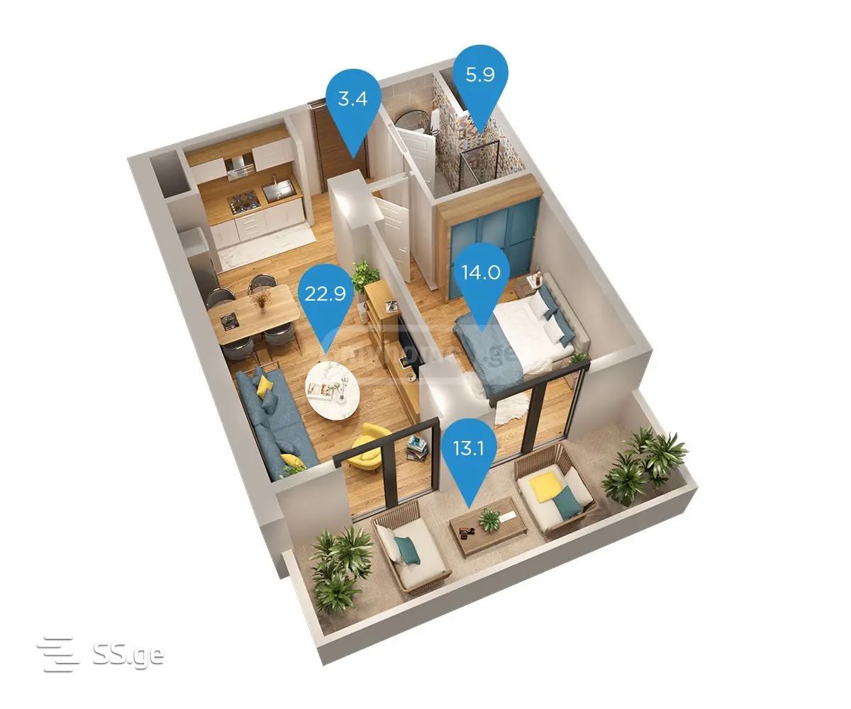 meqanizacia st. - 2 rooms