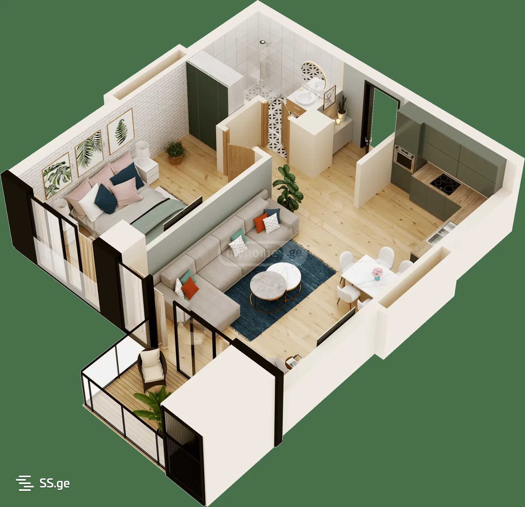 universiteti st. - 2 rooms