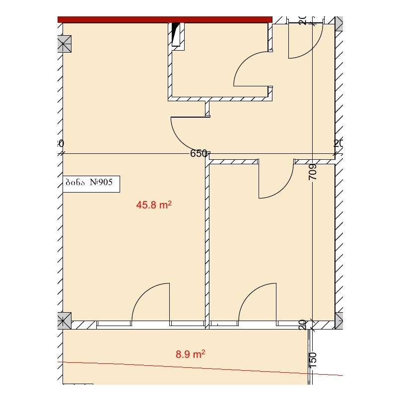 104,106 - 2 rooms