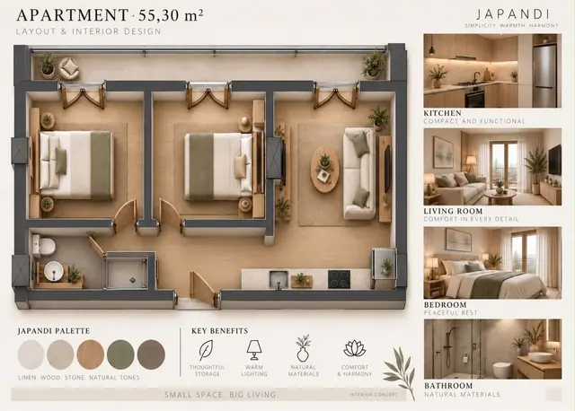 65 - 2 rooms