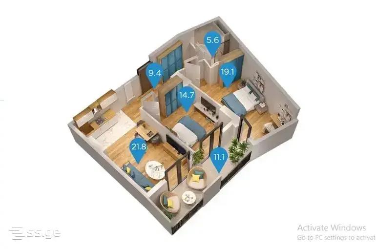 guramishvili ave (Sanzona) 0 - 3 rooms