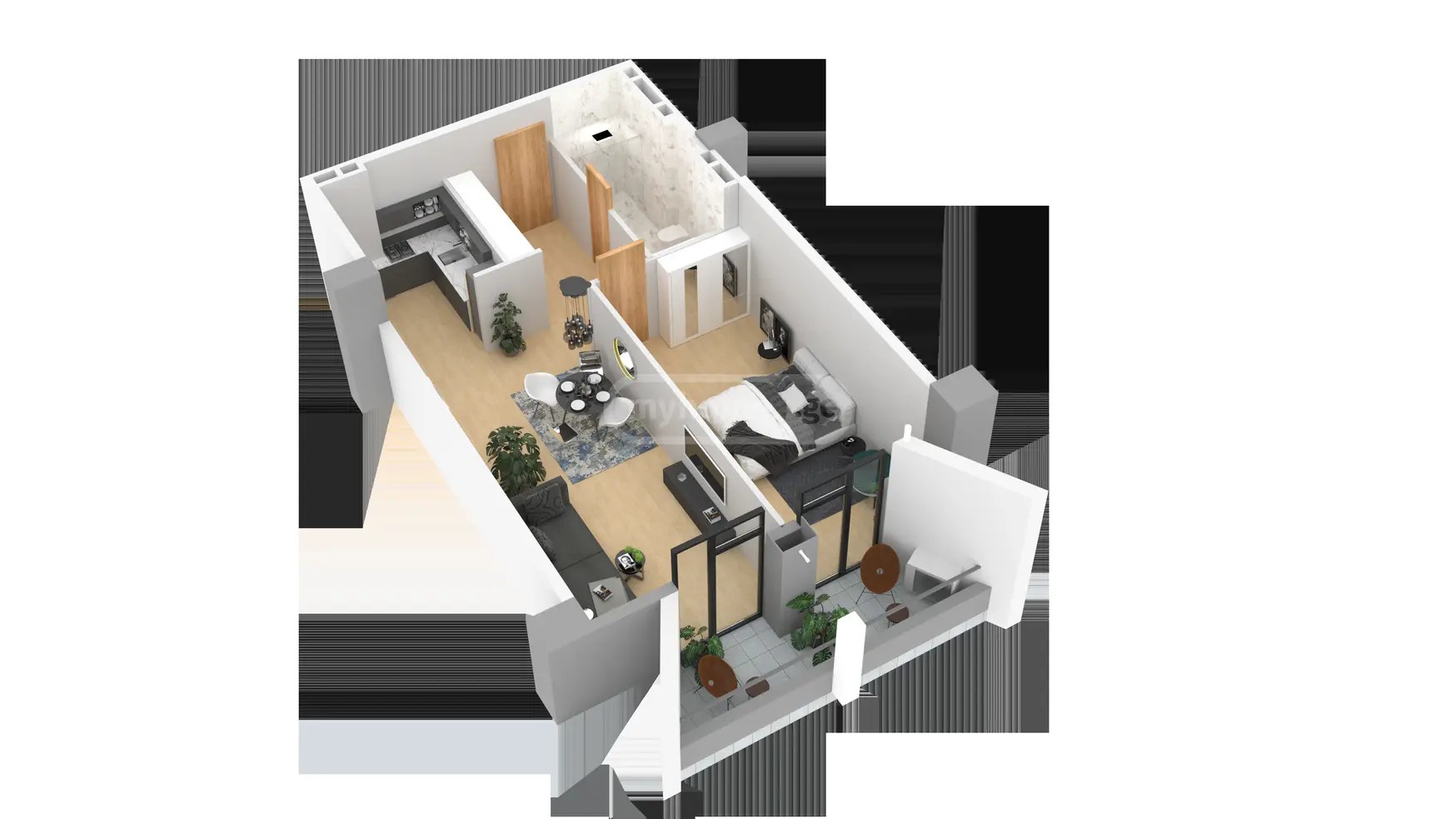 პოლიტკოვსკაია ა. ქ. (ჯიქია) 12 - 2 rooms