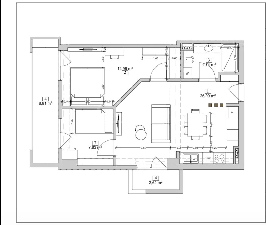 მინდელის ქ. 12 - 3 rooms