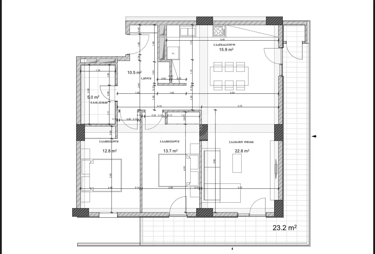 მირცხულავას ქ.  - 3 rooms