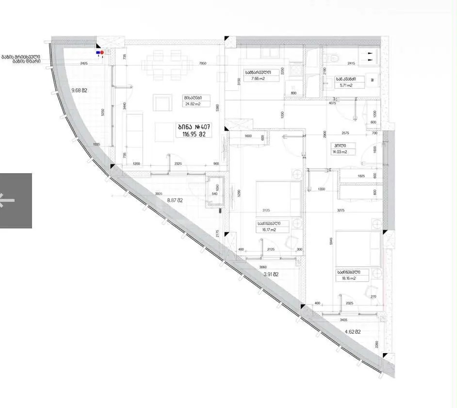 მარშალ გელოვანის გამზ. 7 - 3 rooms