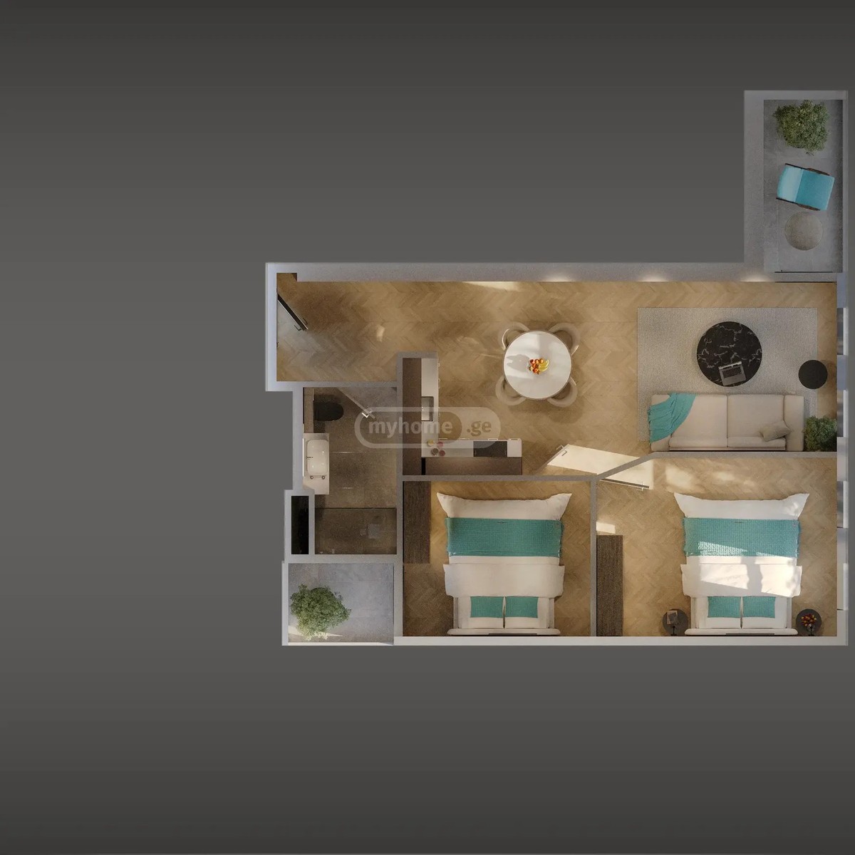 ადლიის ქ. 59 - 2 rooms