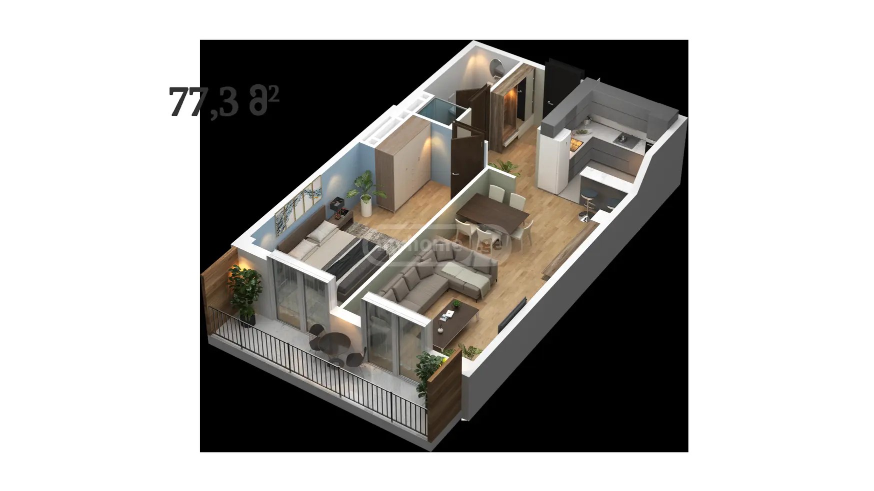 ლაისტი ა. ქ.  - 2 rooms