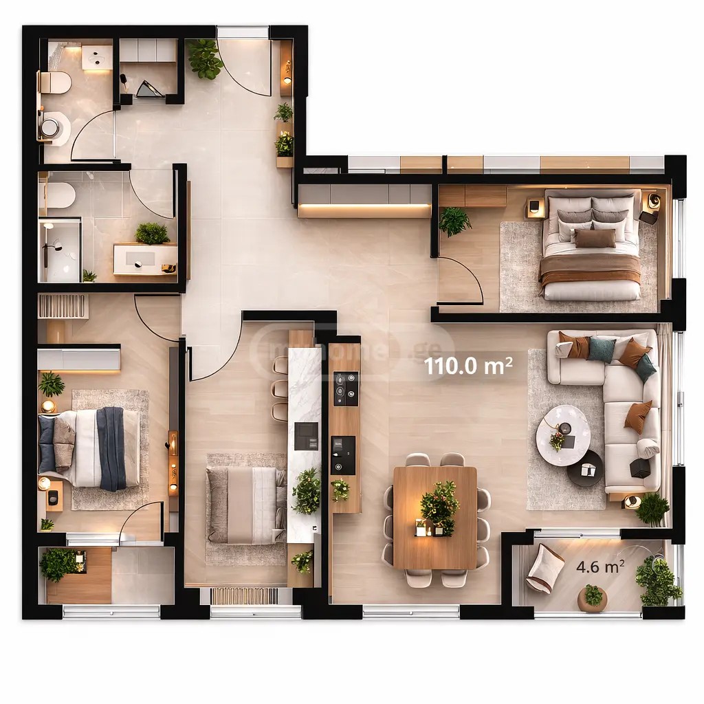 ზეთისხილის ქ. - 4 rooms