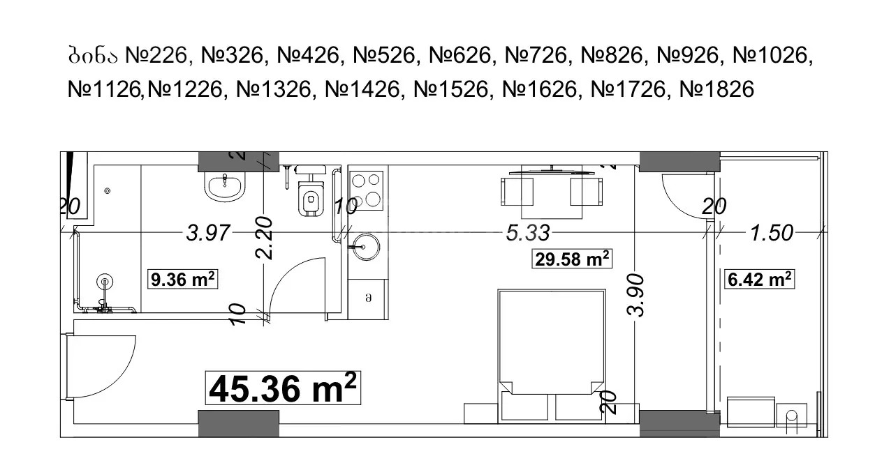 ადლიის ქ. 14 - 1 rooms