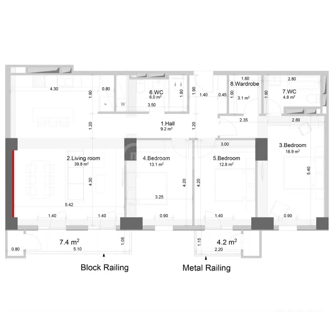 მირცხულავას ქ.  - 4 rooms