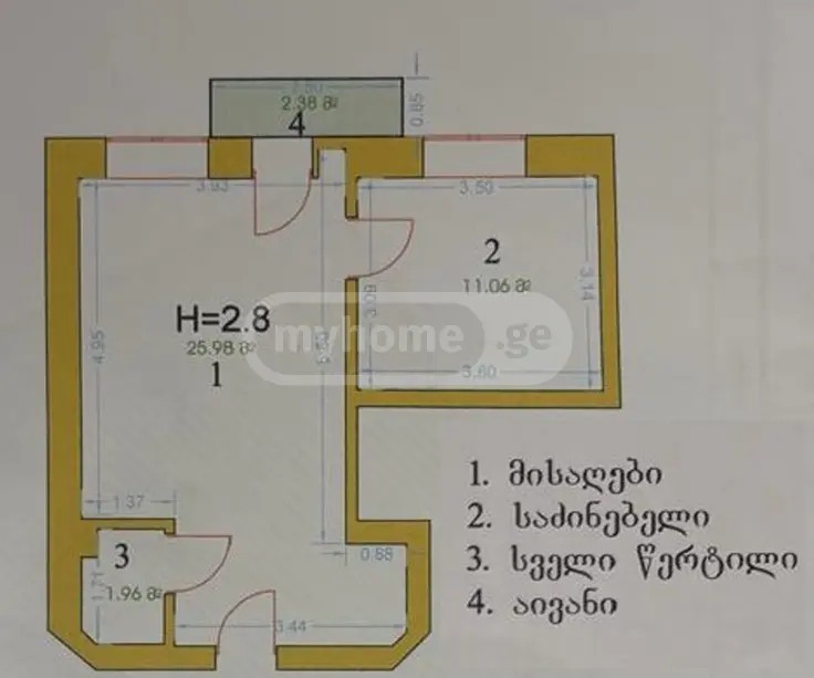 ბაგრატიონი ვ. ქუჩა 56 - 2 rooms