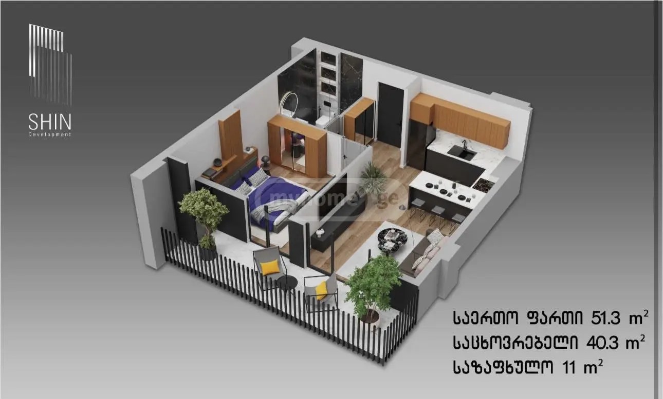 კათოლიკოს აბრამ I ქ.  - 2 rooms