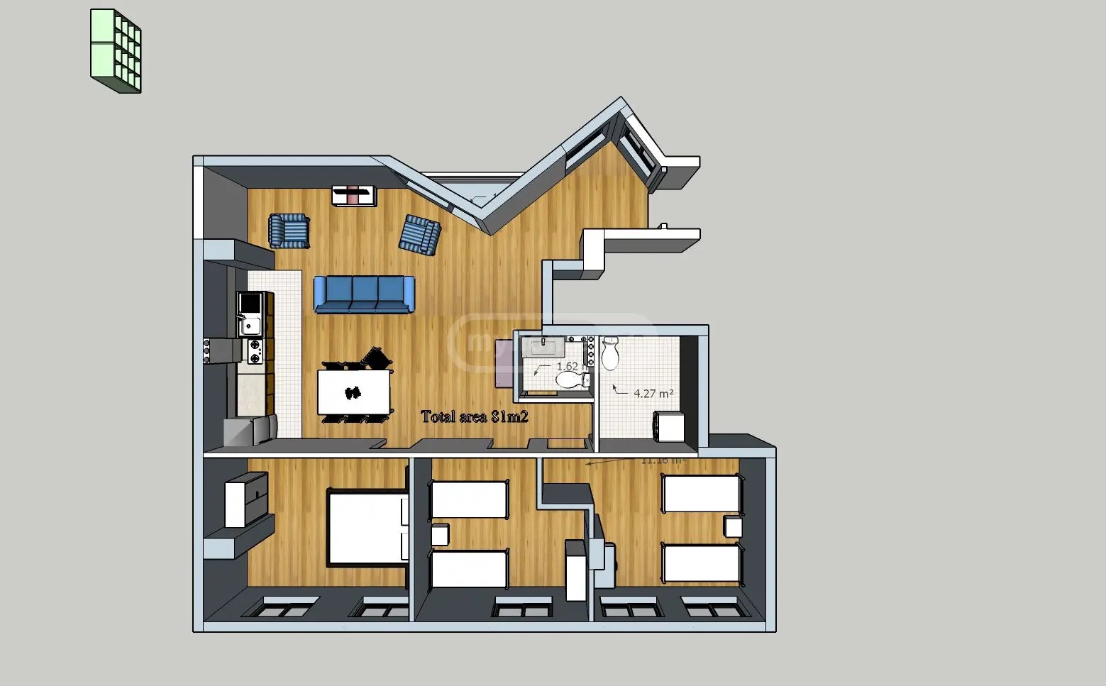 ასათიანი ლუ. ქ.  - 4 rooms