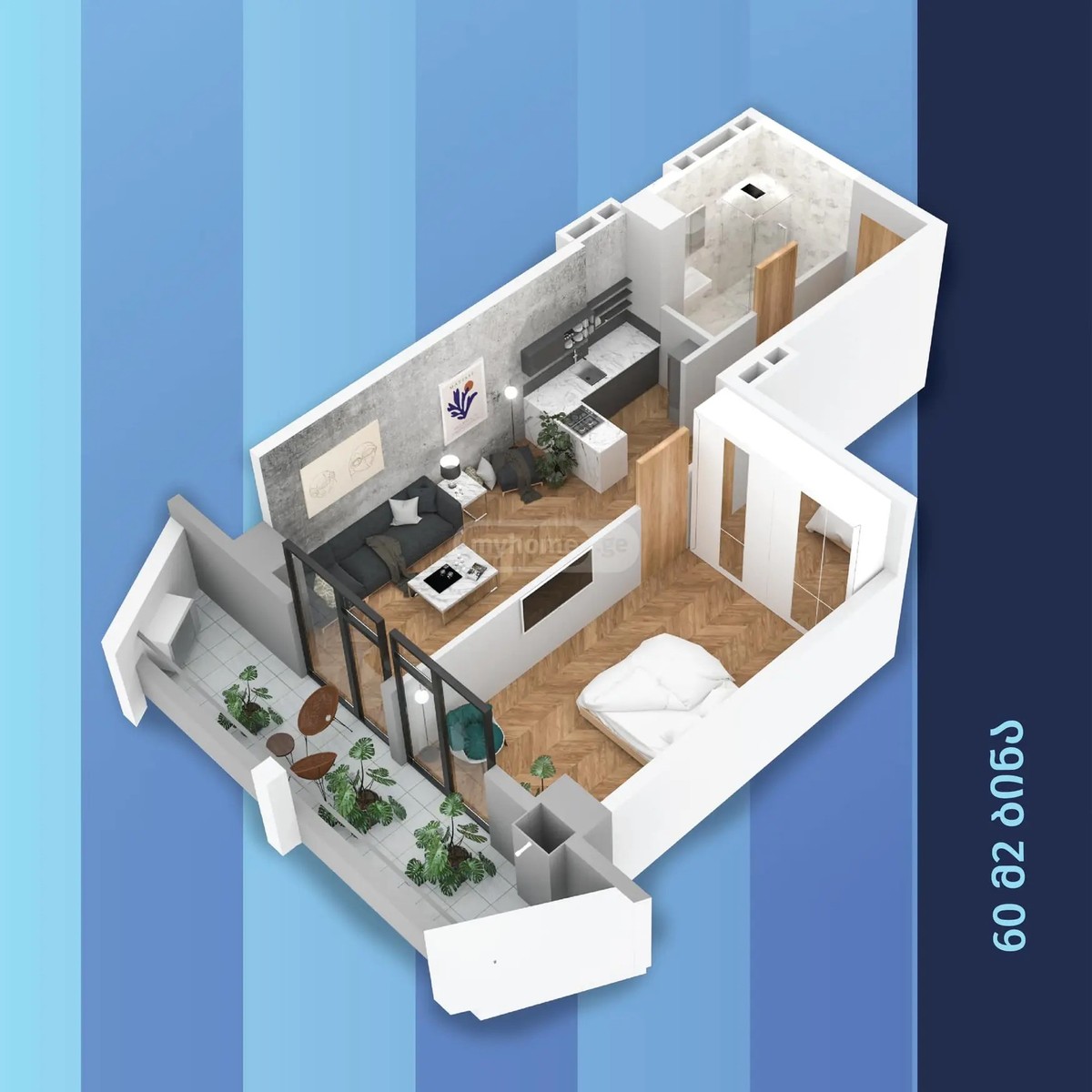 პოლიტკოვსკაია ა. ქ. (ჯიქია) 12 - 2 rooms