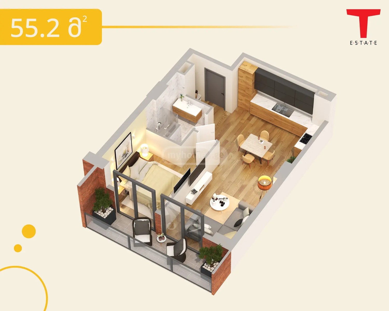 კალანდაძე ბ. ქ. 15ა - 2 rooms