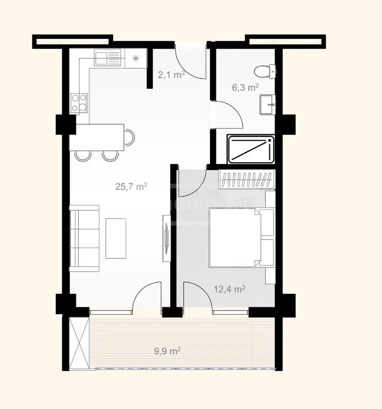 ლუბლიანას ქ.  - 2 rooms