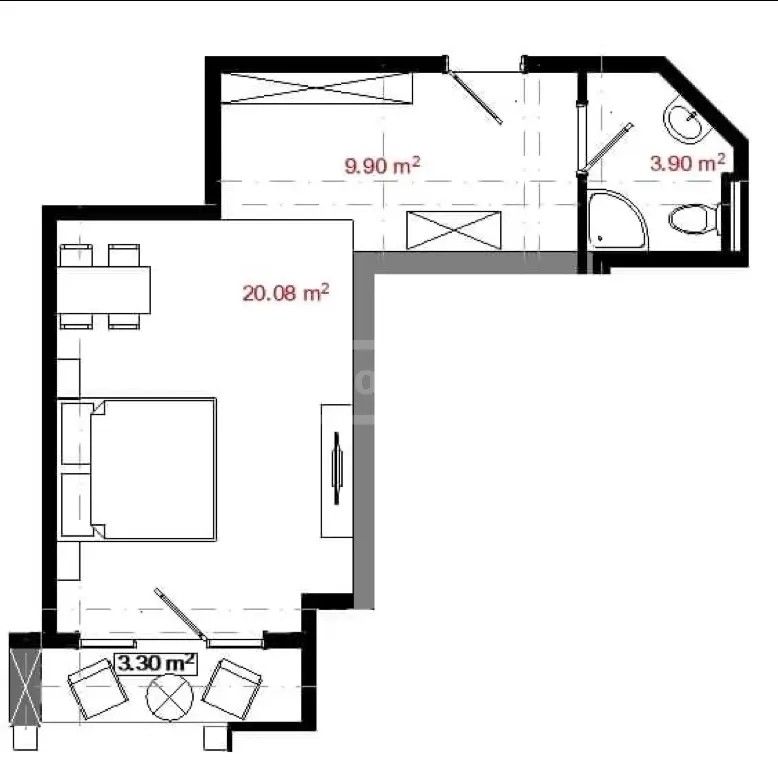 ელიავა გრ. ქ. 41ა - 1 rooms