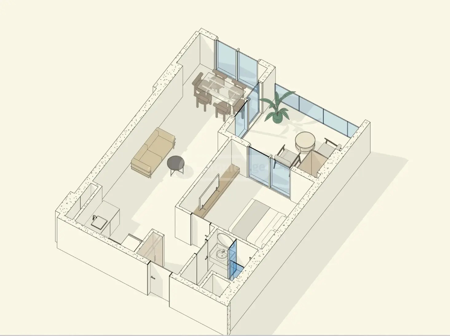 მაიაკოვსკის ქ.  - 2 rooms
