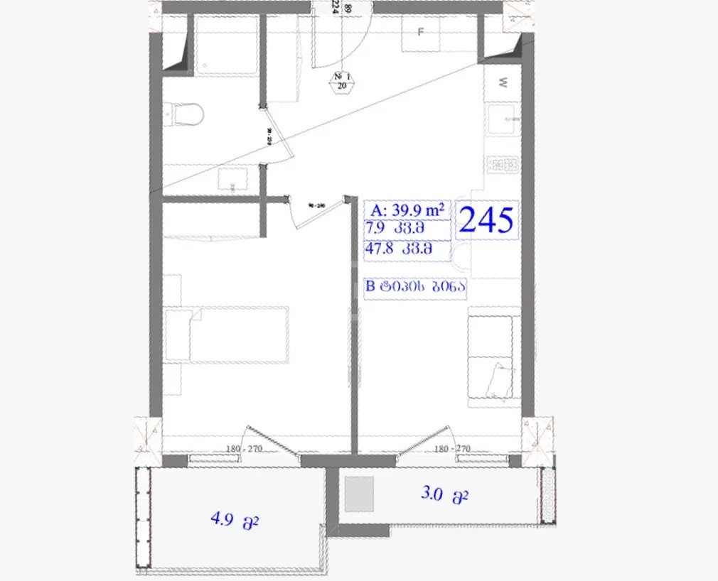 შეშელიძის ქ.  18 - 2 rooms