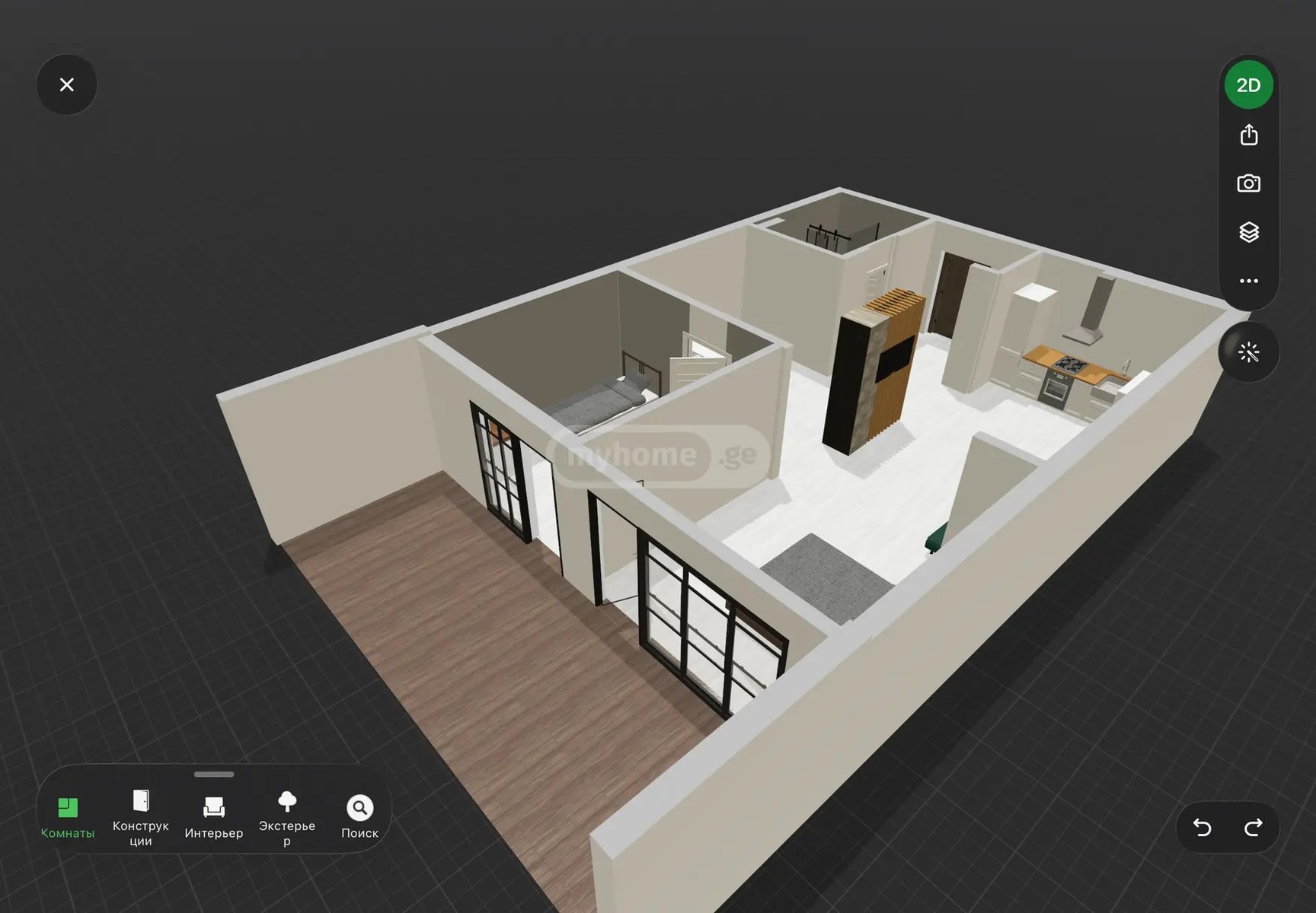 ნადიკვარის დასახლების ქ.  - 3 rooms