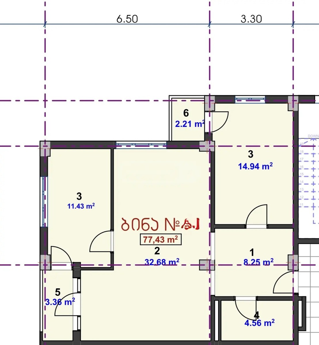 ქერჩის ქ.  - 3 rooms