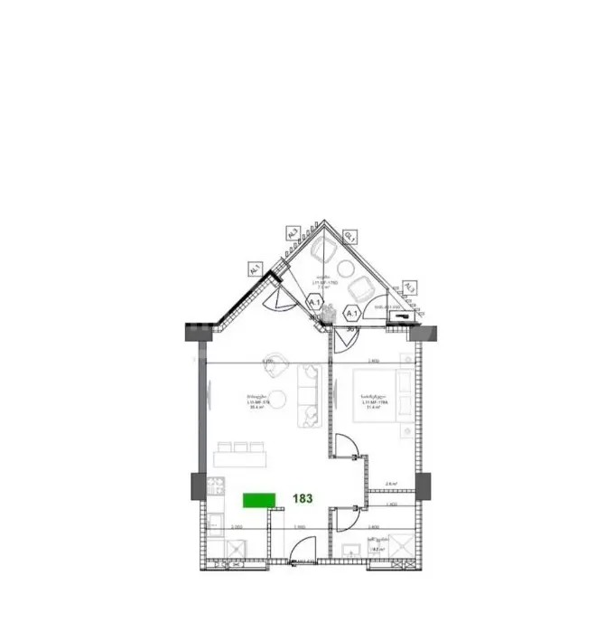 თამარაშვილი მ. ქუჩა  - 2 rooms
