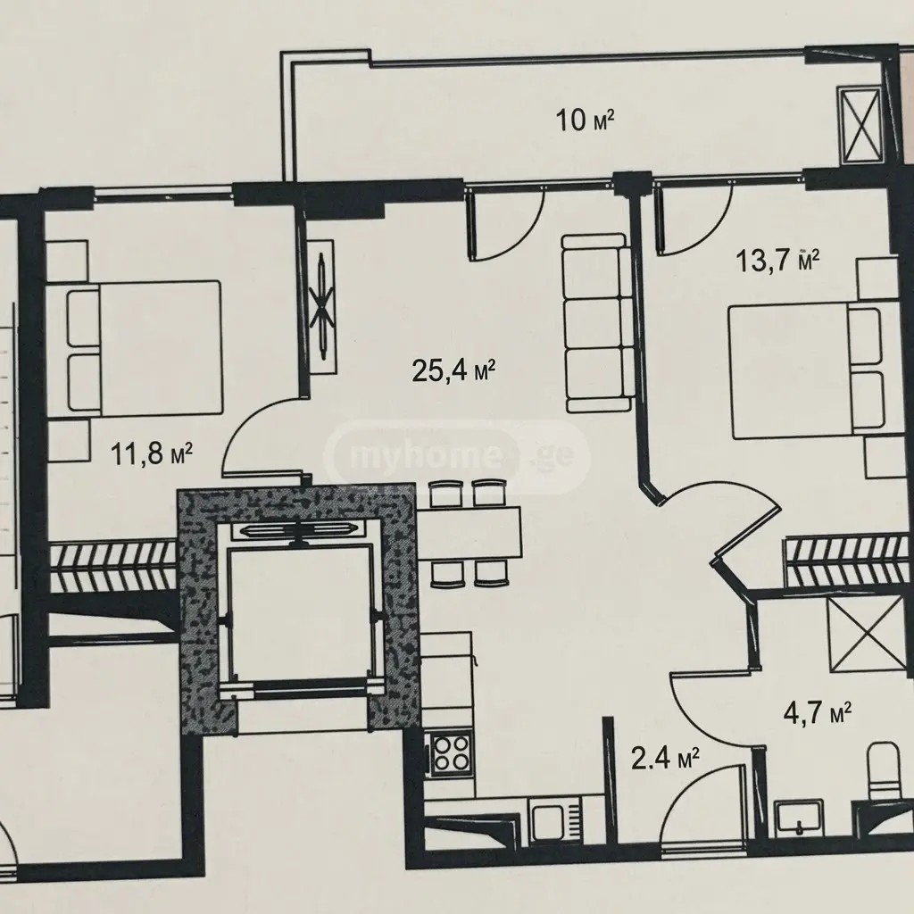 კახეთის გზატკეცილი 1ა - 3 rooms